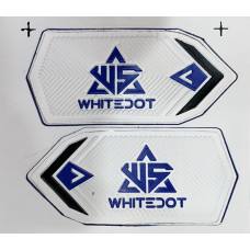 Raw Material Embossed Strap Label RH-LH Rexine Royal Blue + White